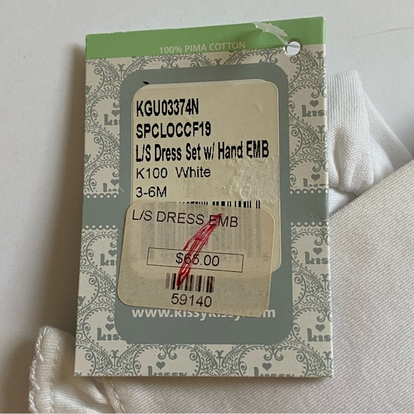 Kissy Kissy Dress Size 3 6 Months NWT New Pima christening wedding embroidered - Picture 13 of 16